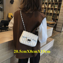 Load image into Gallery viewer, Summer Bags For Women 2019 Luxury Brand Clutch Bag Leather Fashion Plaid Small Crossbody Bags For Women Black Shoulder Bag