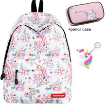 Load image into Gallery viewer, cute backpacks for teenage girls Junior School bag backpack school girl set bags with case Laptop kids unicorn backpack