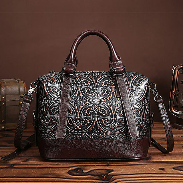 Fashion Women Genuine Embossed Leather Handbag Vintage Trend Casual Female Crossbody Messenger Shoulder Bag Ladies Tote Bags New