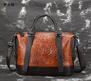 Fashion Women Genuine Embossed Leather Handbag Vintage Trend Casual Female Crossbody Messenger Shoulder Bag Ladies Tote Bags New