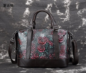 Fashion Women Genuine Embossed Leather Handbag Vintage Trend Casual Female Crossbody Messenger Shoulder Bag Ladies Tote Bags New