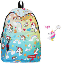 Load image into Gallery viewer, cute backpacks for teenage girls Junior School bag backpack school girl set bags with case Laptop kids unicorn backpack
