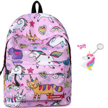 Load image into Gallery viewer, cute backpacks for teenage girls Junior School bag backpack school girl set bags with case Laptop kids unicorn backpack