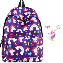 Load image into Gallery viewer, cute backpacks for teenage girls Junior School bag backpack school girl set bags with case Laptop kids unicorn backpack
