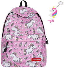 Load image into Gallery viewer, cute backpacks for teenage girls Junior School bag backpack school girl set bags with case Laptop kids unicorn backpack